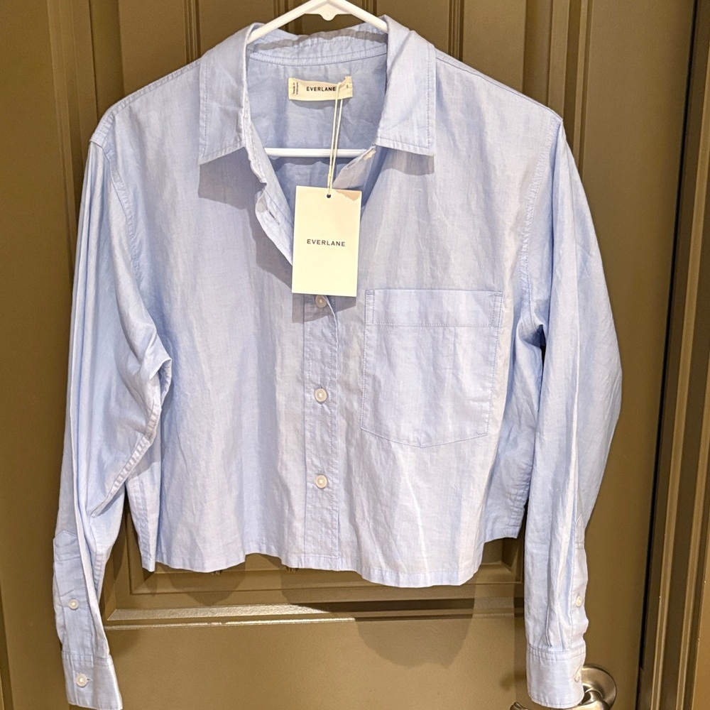 Everlane Silky Cotton Way Short Shirt Size small
